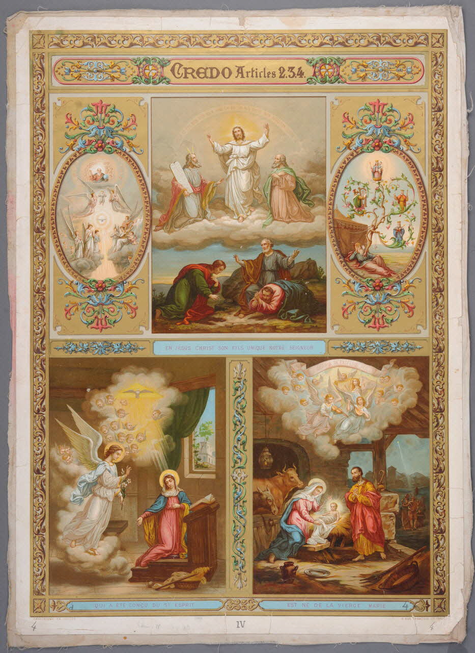 image pieuse CATECHISME EN IMAGES  CREDO Article 2.3.4. Paris 1895-1905 1984.40.4 Photo