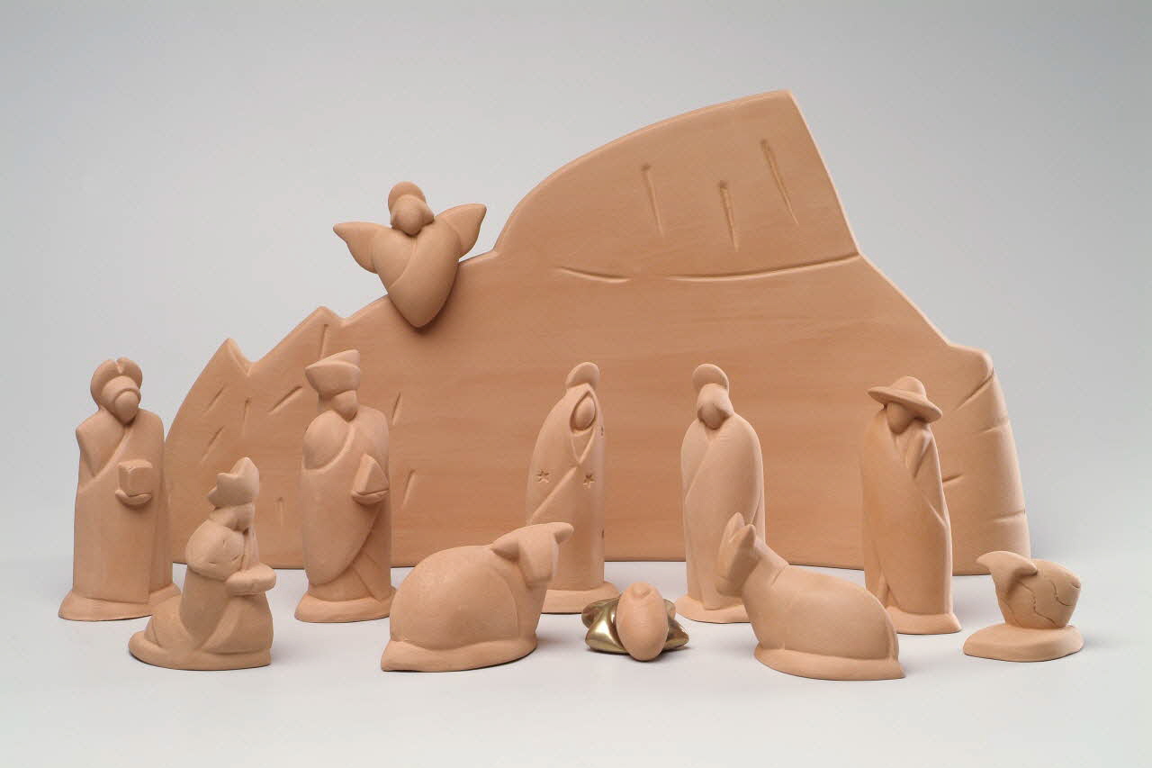 Le Moulin à Huile ; Maryse Di Landro ; Sylvette Amy ; M Chave ; Escoffier crèche de Noël domestique Provence-Alpes-Côte d'Azur, France 2005 2005.221.1-16 Photo