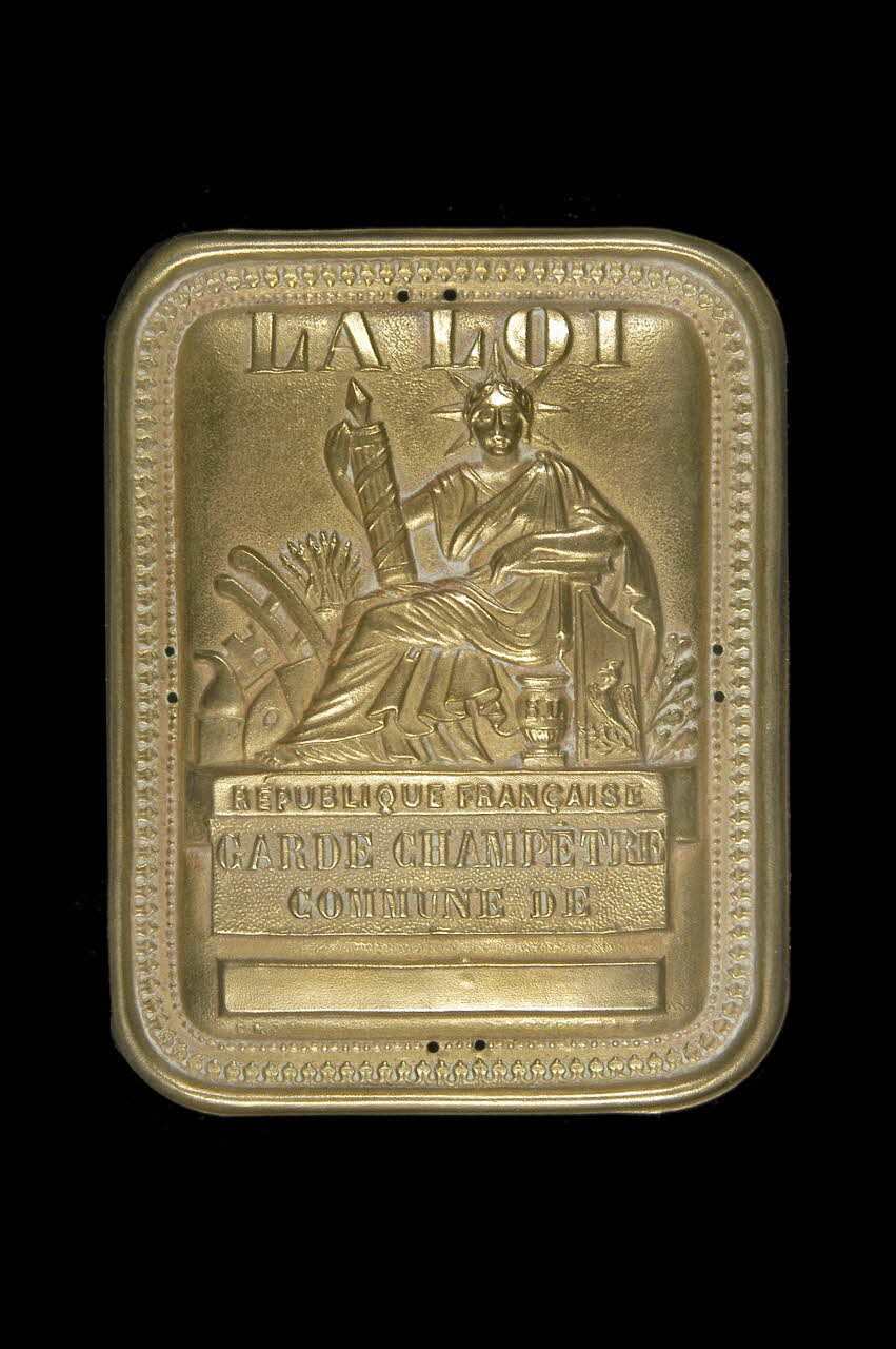 PLAQUE DE GARDE-CHAMPETRE 1955.115.1 Photo