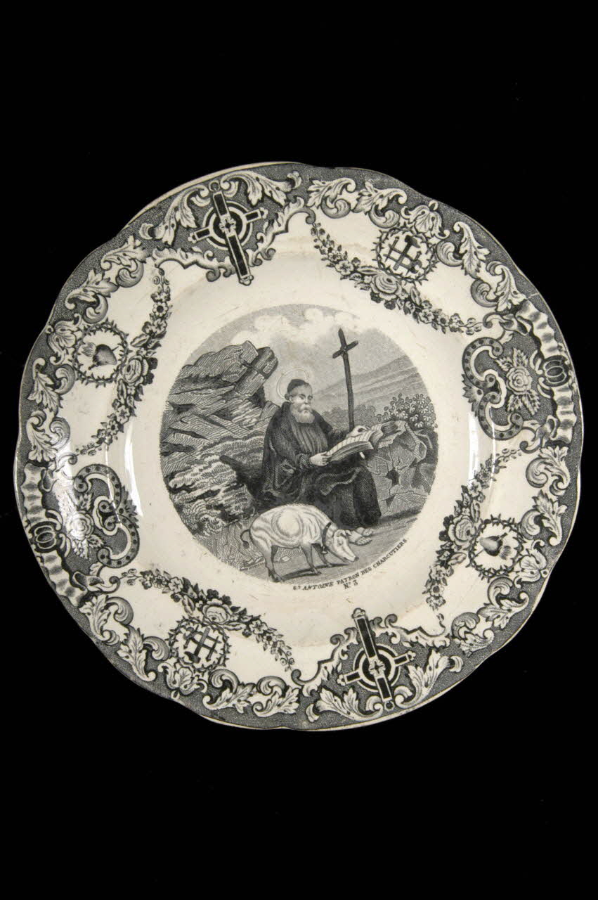 Geoffroy, De Boulen Et Cie; assiette plate Centre, France 1850 1959.105.7 Photo Mucem