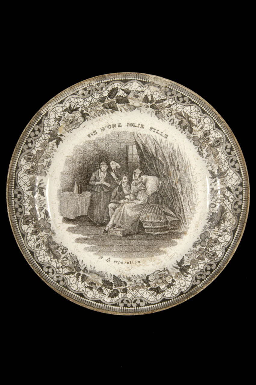 Paillart (Valentin), Hautin (Hippolyte); assiette plate Île-de-France, France 1830 1959.107.5 Photo