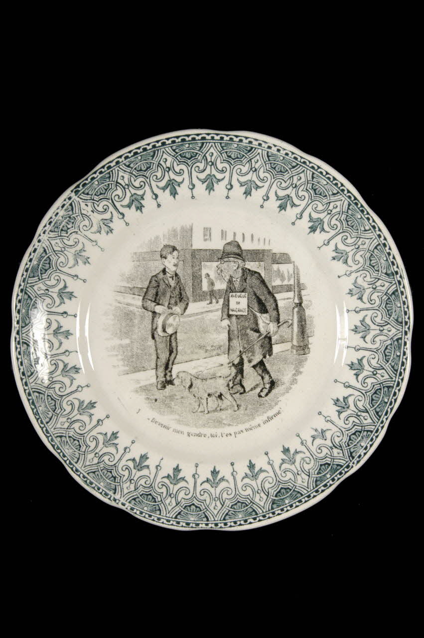 FaïEnces assiette plate Bourgogne, France 1900 1965.4.3 Photo