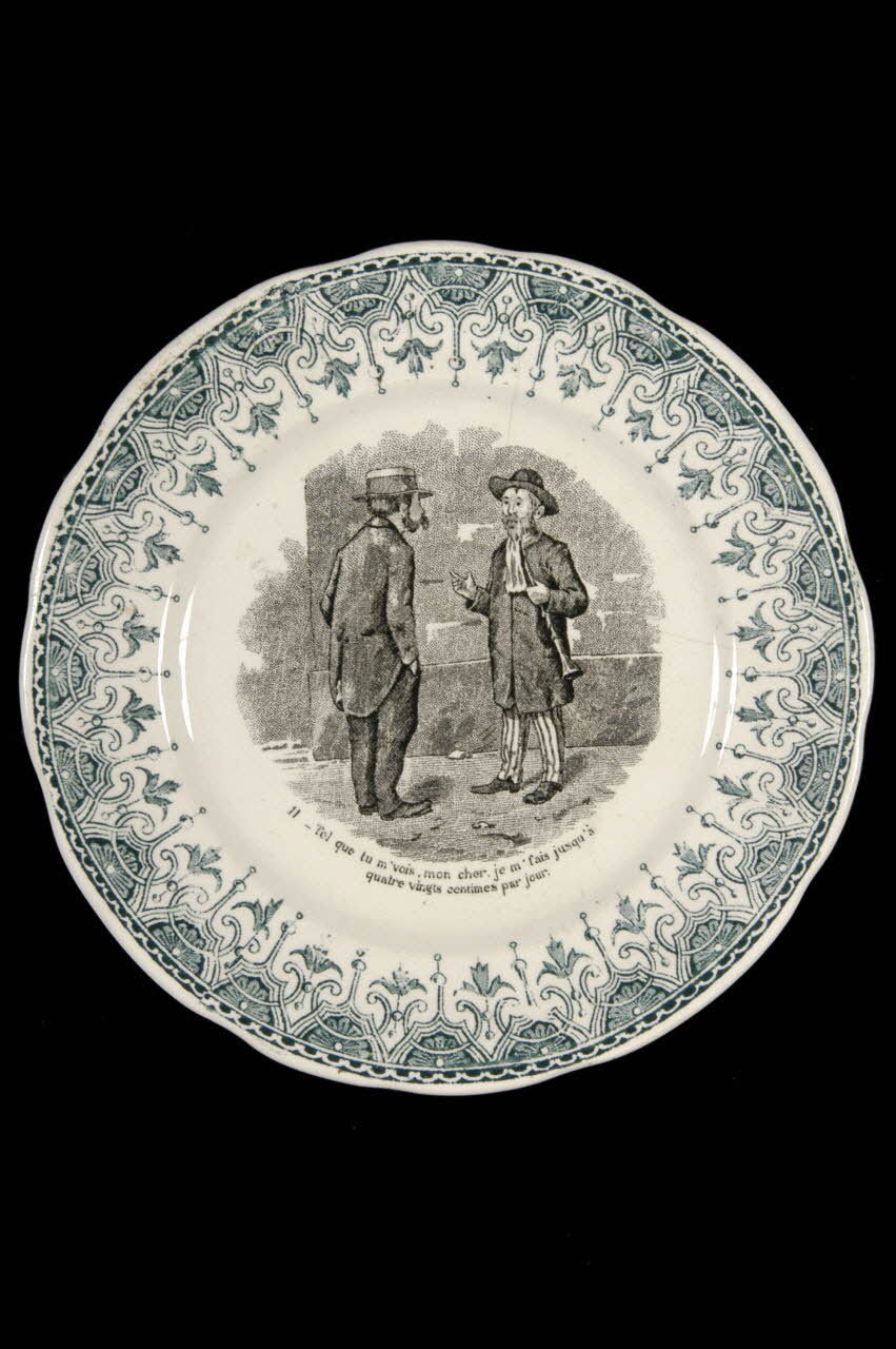 FaïEnces assiette plate Bourgogne, France 1900 1965.4.9 Photo