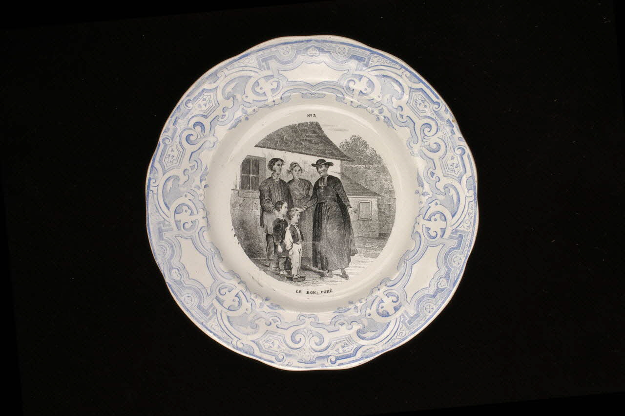 FaïEnces ; Lebeuf Milliet Et Cie assiette à dessert Le bon curé Picardie, France 1868-1876 1967.12.3 Photo