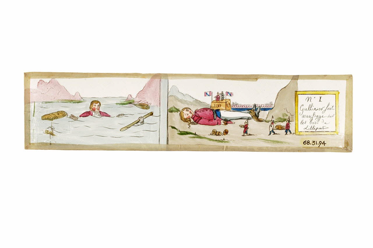 plaque de lanterne magique Gulliver 1968.31.94 Photo