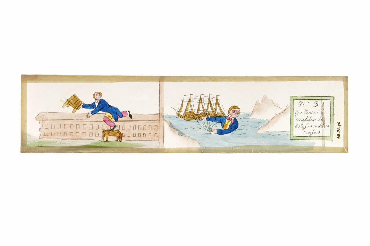 plaque de lanterne magique Gulliver 1968.31.96 Photo