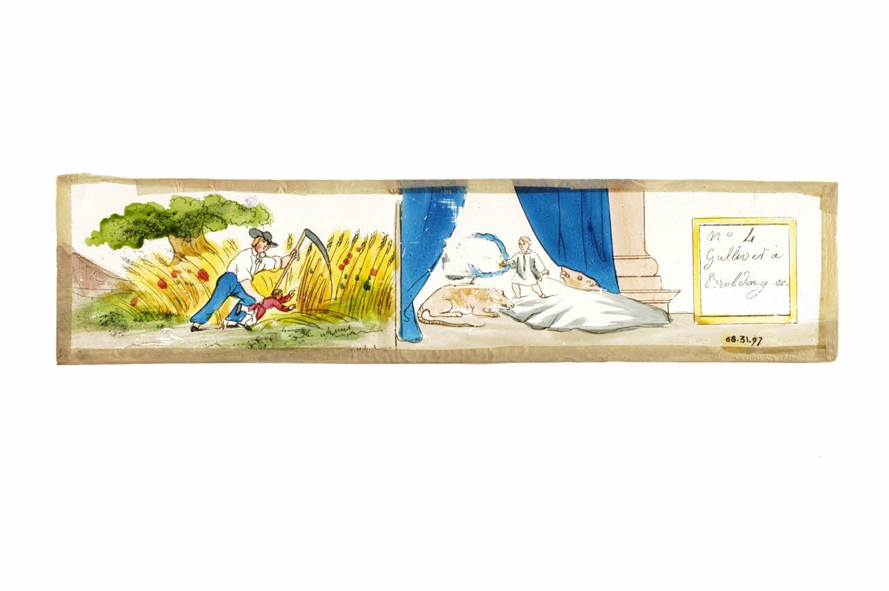 plaque de lanterne magique Gulliver 1968.31.97 Photo