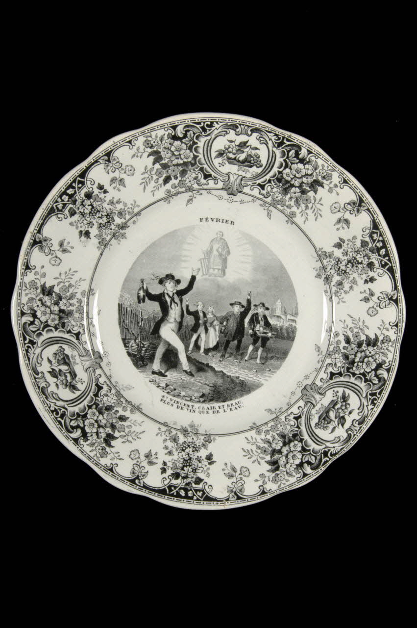 assiette plate Février Picardie, France 1834 1969.8.2 Photo