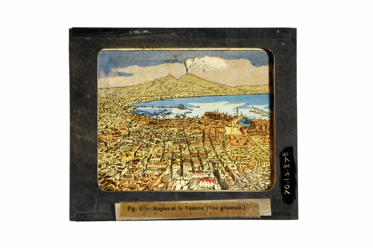 plaque de lanterne magique Fig. 2. - Naples et le Vésuve (Vue générale) 1970.15.278 Photo