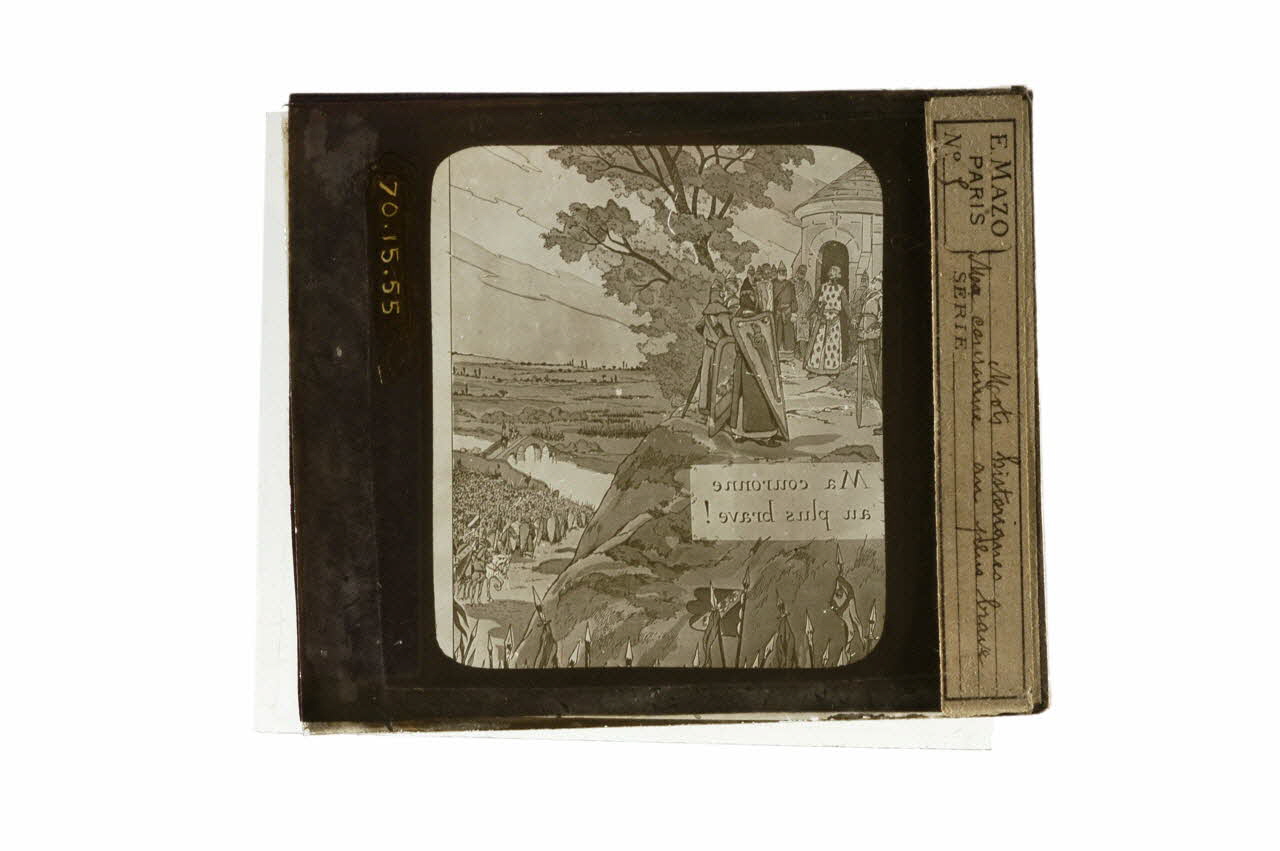 plaque de projection Ma couronne au plus brave (Philipppe Auguste) 1970.15.55 Photo