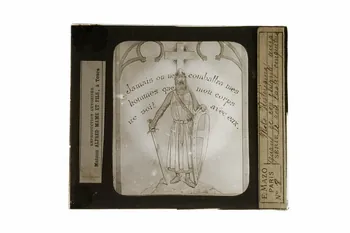 plaque de projection Jamais on ne combattra mes hommes que mon corps ne soit avec eux (Louis IX) 1970.15.56  Photo