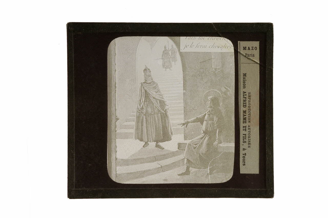 plaque de projection Fais-toi chrétien, je te ferai chevalier ! (Louis IX) 1970.15.57 Photo