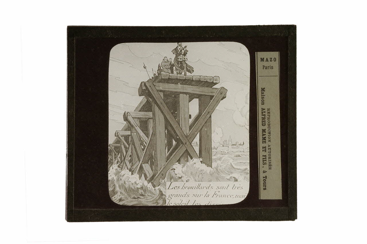 plaque de projection Les brouillards sont très grands sur la France mais le soleil les dissipera (Richelieu) 1970.15.65 Photo