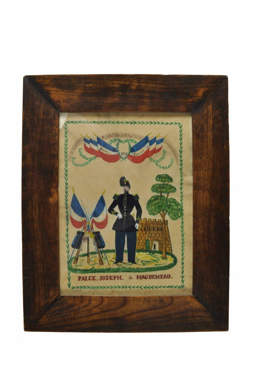 tableau Souvenir militaire de Joseph Falck de Haguenau Alsace, France 1854 1957.34.4 Photo Mucem