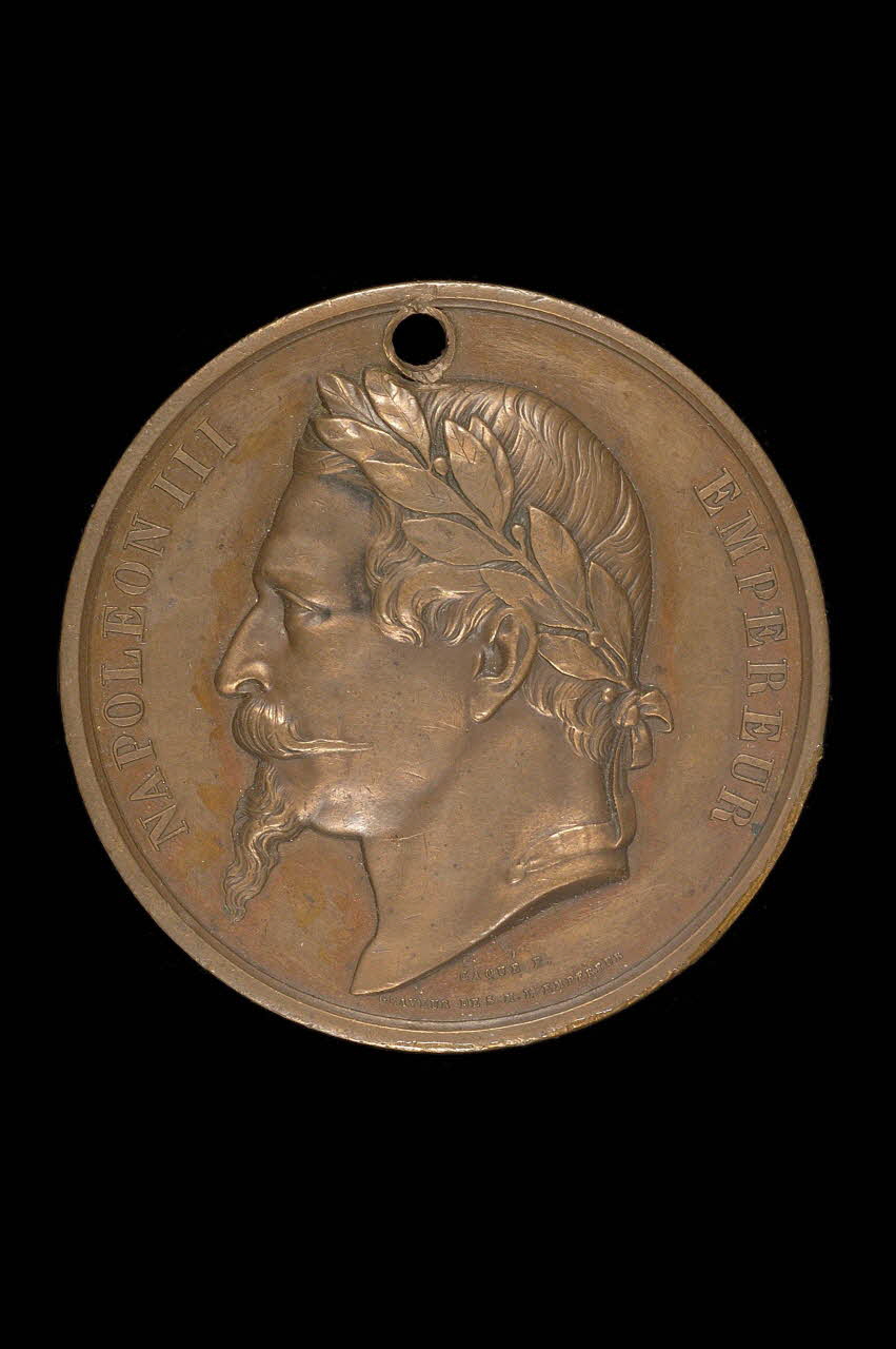 Armand Auguste Caqué MEDAILLE COMMEMORATIVE Napoléon III FRANCE 1862 1972.11.36 Photo