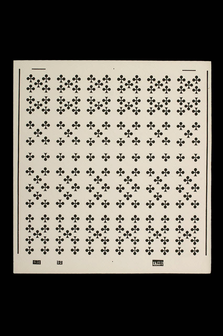 PLANCHE DE CARTES A JOUER planche de trèfles 1996.27.231 Photo