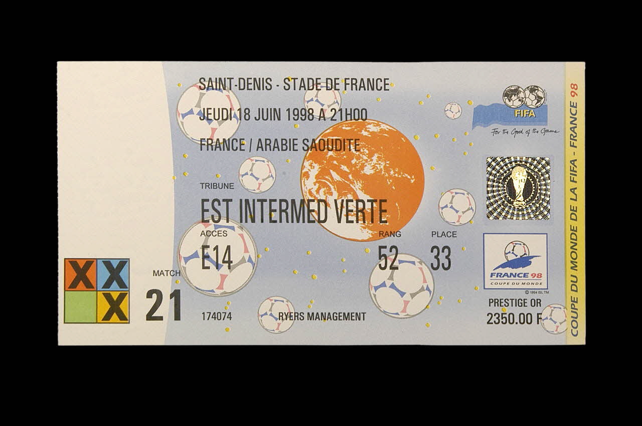 BILLET D'ENTREE 1998.82.11.3  Photo