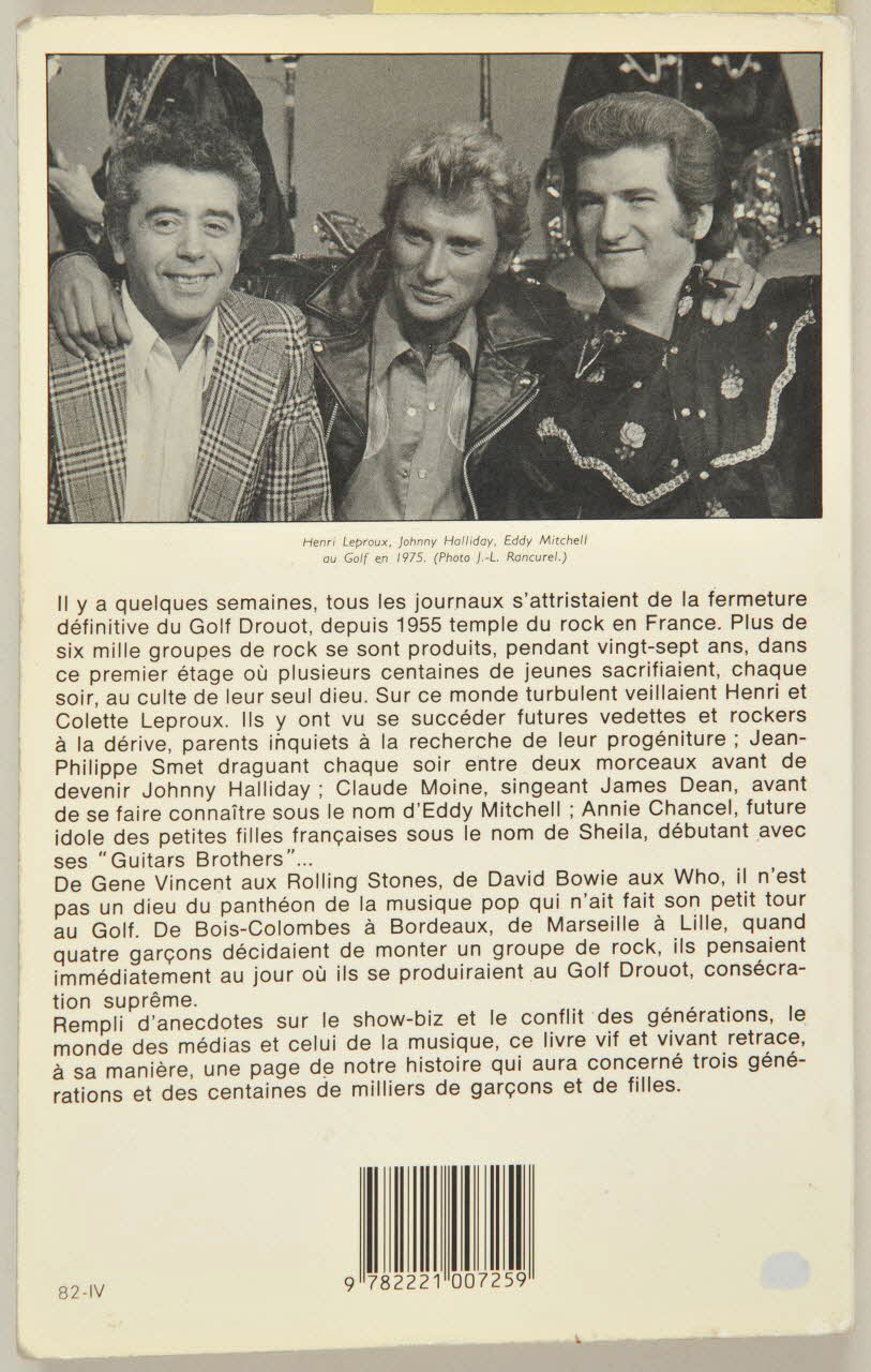 Henri Leproux ; Robert Laffont livre Golf Drouot / Le Temple du Rock 1982 2001.69.20.90  Photo