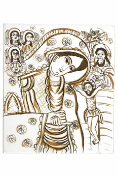 peinture sous verre La Vierge de douleur 2003.168.4.1-8 Photo