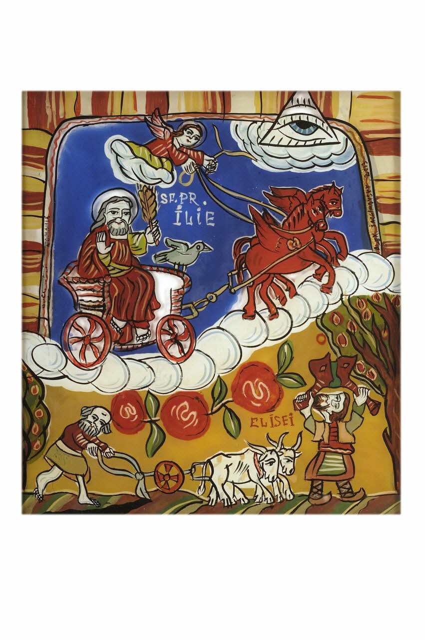 peinture sous verre L'Ascension d'Elie 2003.171.3.5 Photo