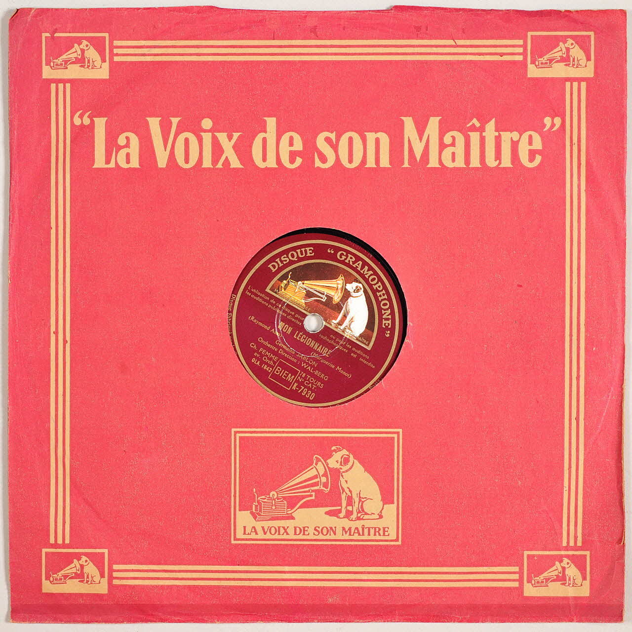 disque 78 tours Mon légionnaire 2003.196.133 Photo