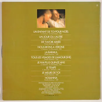 Georges Garvarentz ; Charles Aznavour ; Jeff Davis ; D. Newman ; D. King ; Y. Jullien ; Barclay disque 33 tours Nous irons à Vérone 1975 2003.196.141 Photo