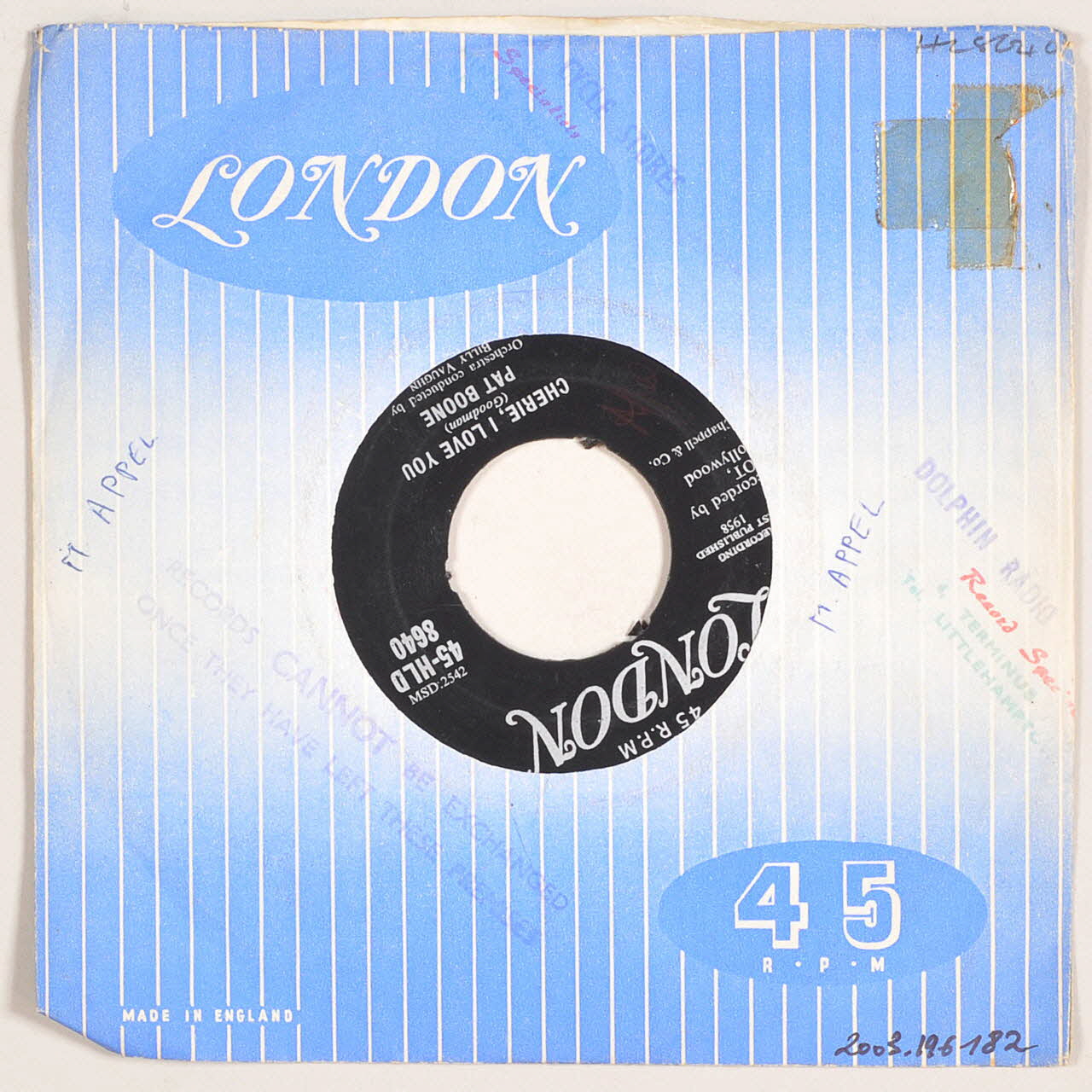 disque 45 tours Sugar moon 2003.196.182 Photo