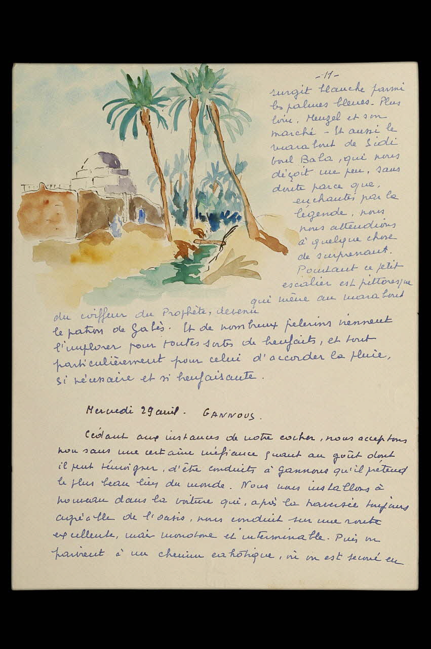 Louise-Marie Peyre FEUILLET D'ALBUM Tunisie 1953/4 2005.16.21 Photo Mucem / Anne Maigret