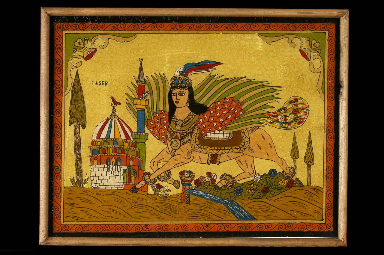 peinture sous verre El Bouraq et la Mosquée al-Aqsa de Jérusalem 2005.70.12 Photo