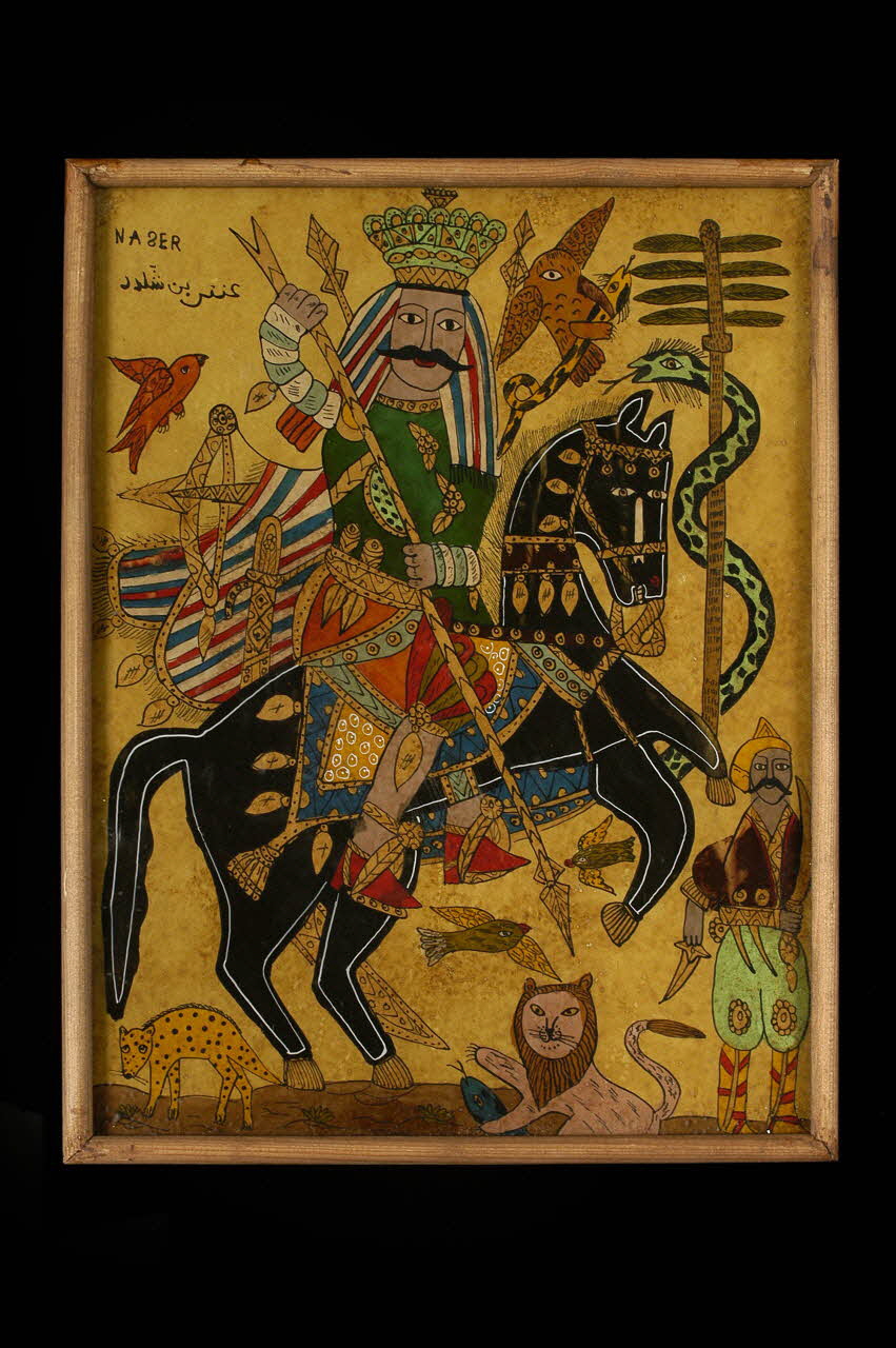 peinture sous verre Antar 2005.70.16 Photo Mucem / Anne Maigret