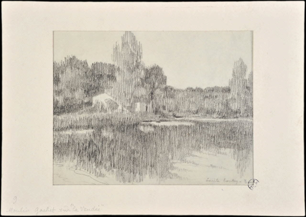 Emile Boutin dessin Moulin Gachet sur "la Vendée" Vendée 1930 1942.2.73 Photo (c) Mucem