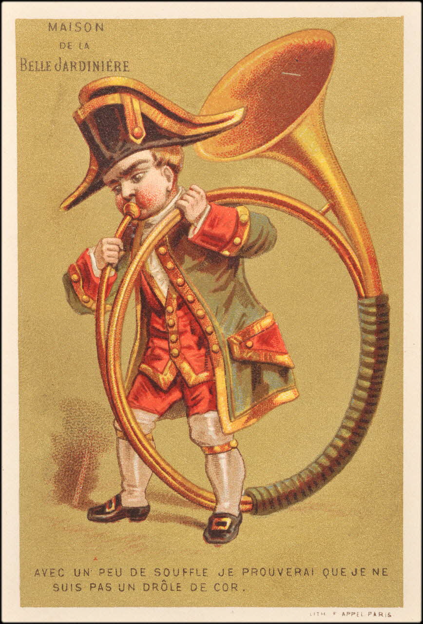 carte réclame Joueur de cor 1880-1890 1974.50.110 Photo