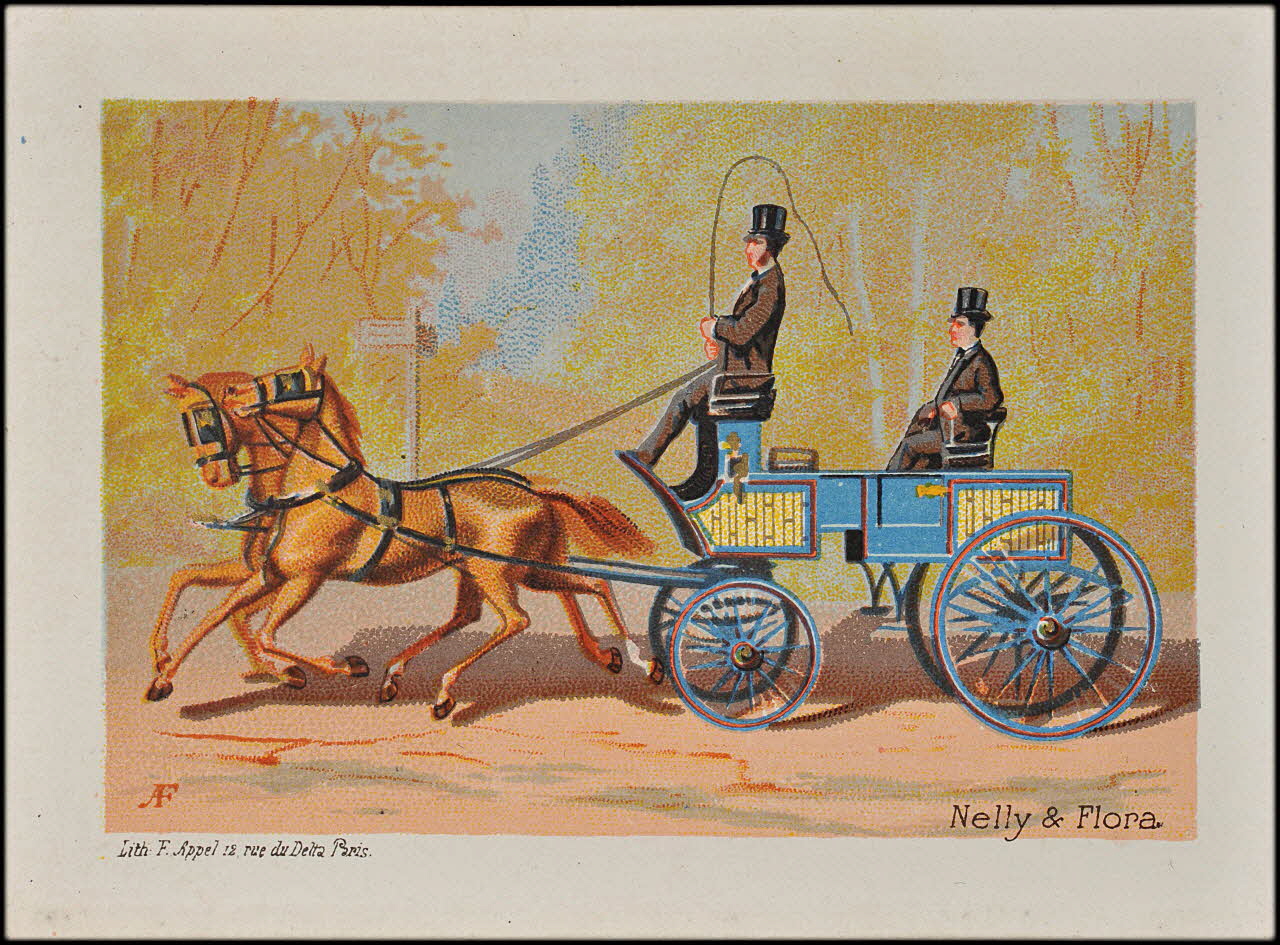 Nelly et Flora carte réclame Attelage 1880-1890 1974.50.198 Photo