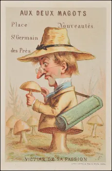 A.F. carte réclame Le cueilleur de champignons 1880-1890 1974.50.382  Photo