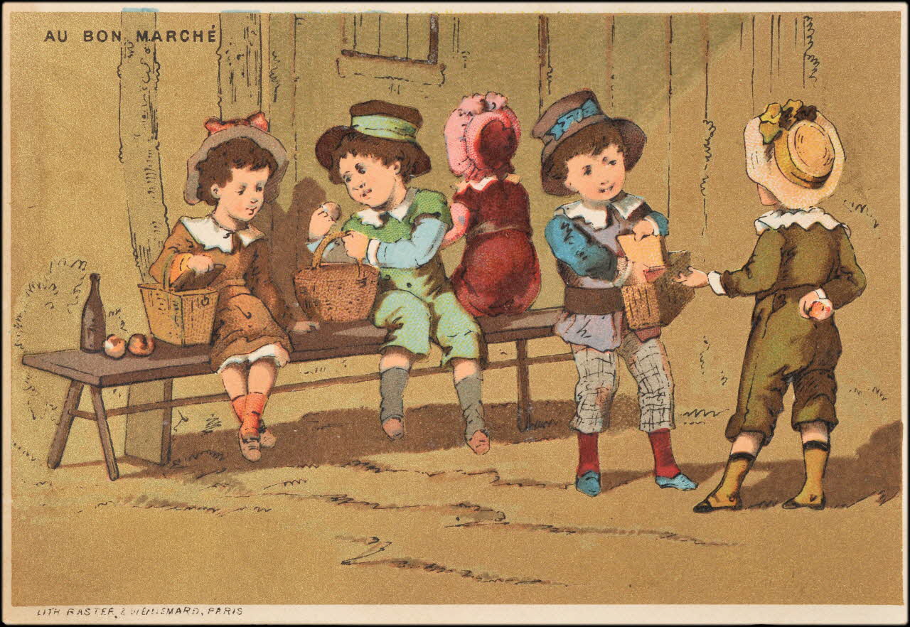 Baster & Vieillemard carte réclame Enfants déjeunant 1878-1885 1994.25.53 Photo