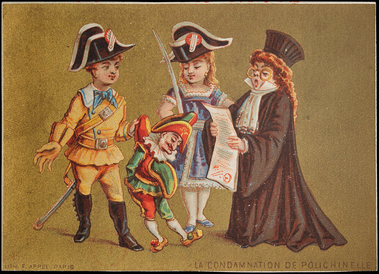 carte réclame LA CONDAMNATION DE POLICHINELLE 1875-1886 1994.31.57.1 Photo