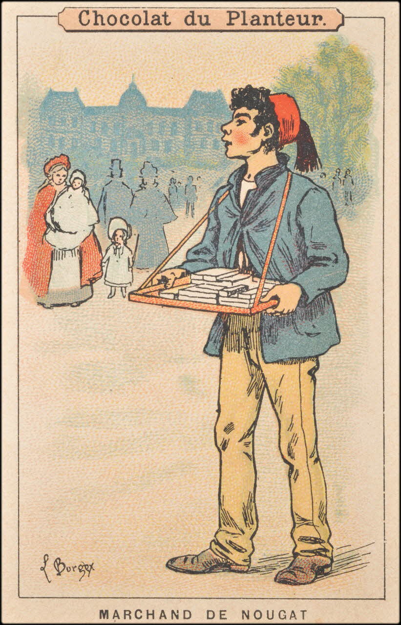 Louis Borgex carte réclame MARCHAND DE NOUGAT 1878-1914 1994.31.76.2 Photo