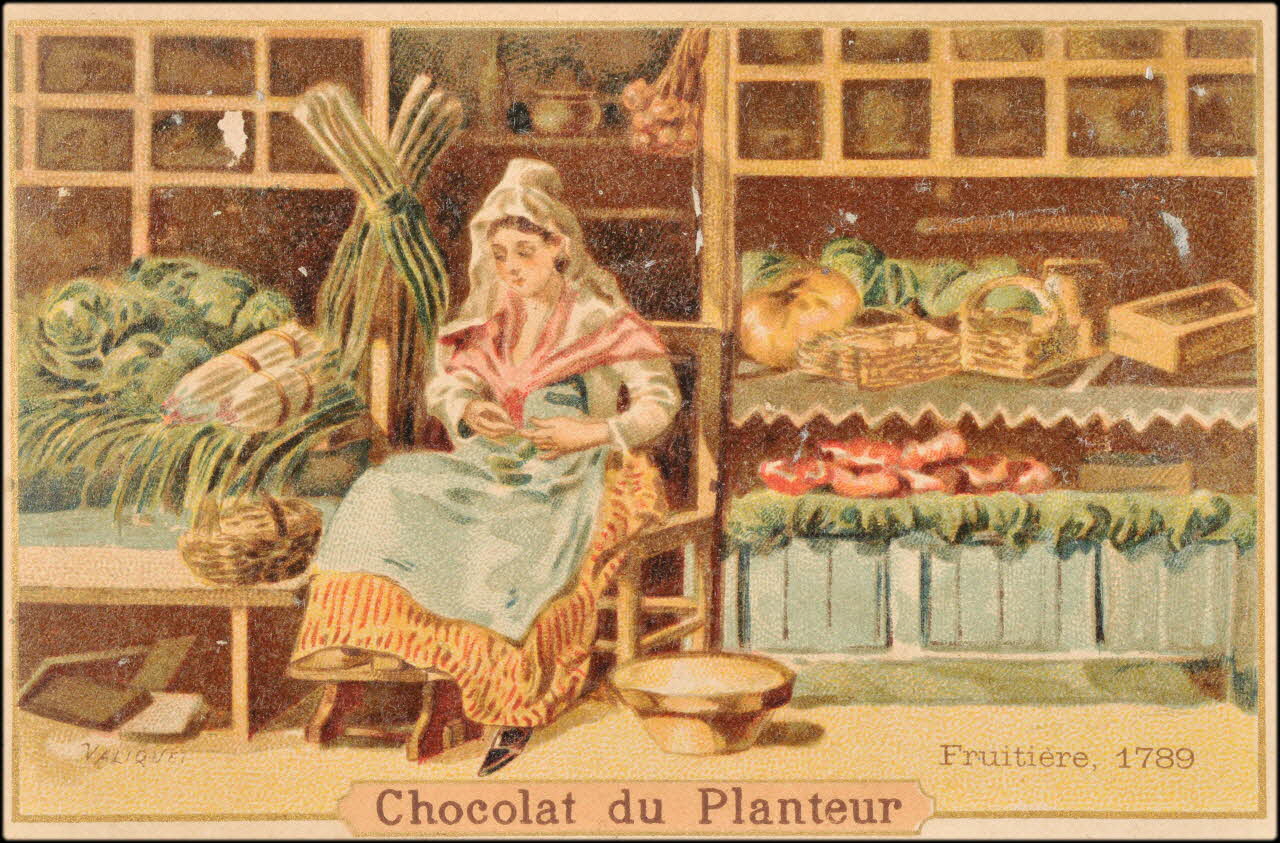 Valiquet ; Baster & Vieillemard carte réclame chromo Paris 1878-1914 1995.1.1010.22 Photo