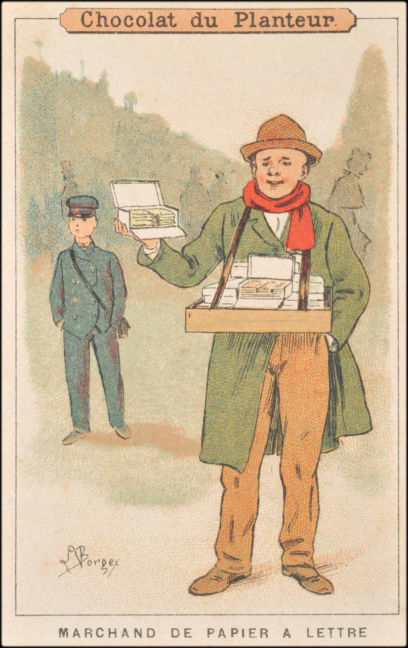 Louis Borgex ; Baster & Vieillemard carte réclame chromo Paris 1878-1914 1995.1.117.6 Photo