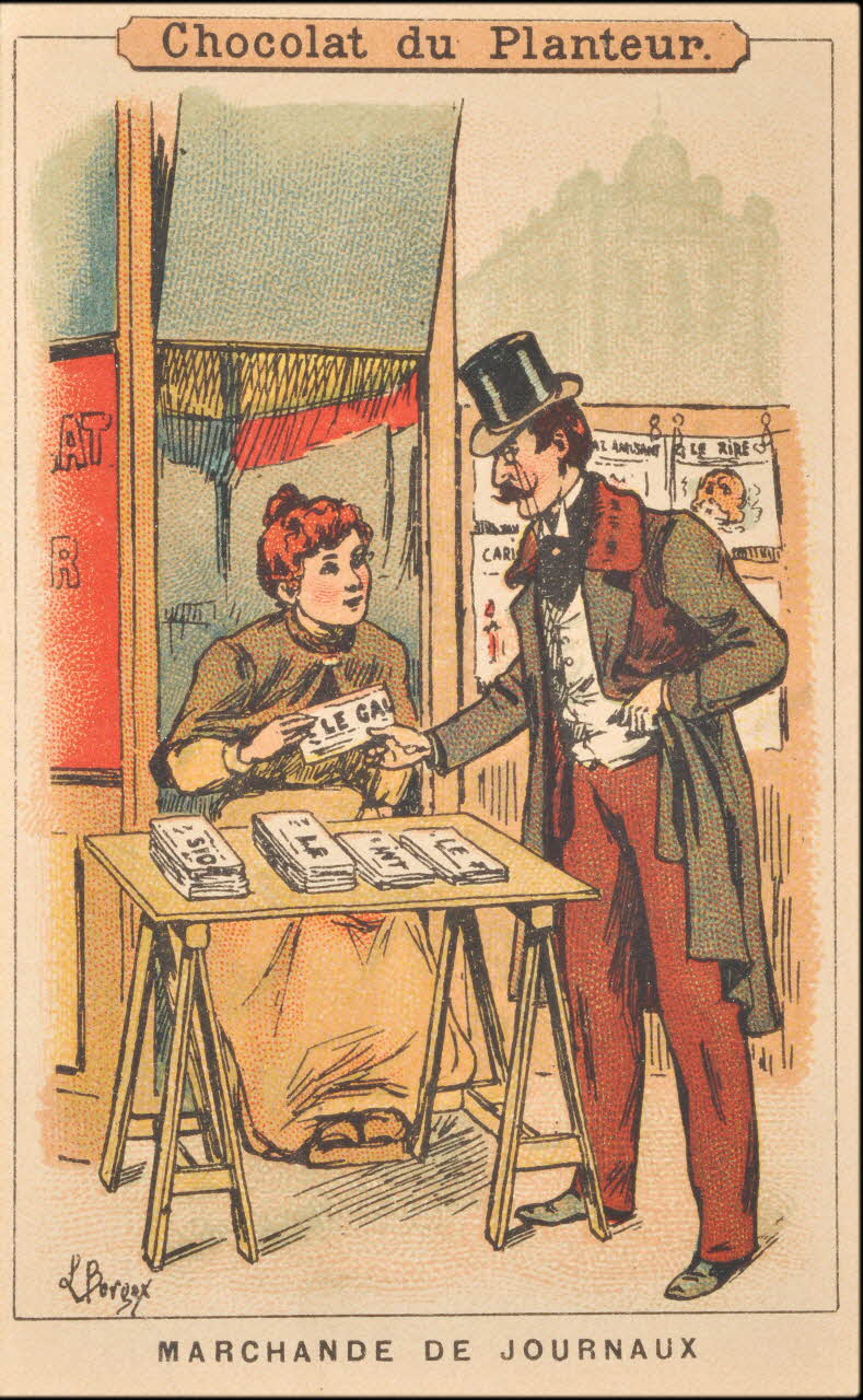 Louis Borgex ; Baster & Vieillemard carte réclame chromo Paris 1878-1914 1995.1.117.8 Photo