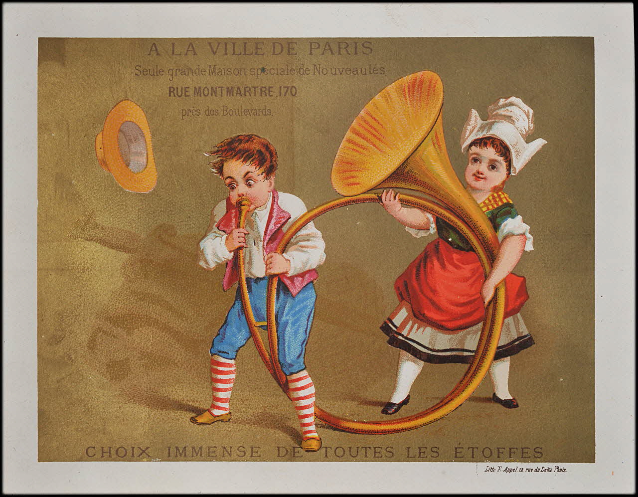 carte réclame chromo Paris 1878-1890 1995.1.1602.1 Photo