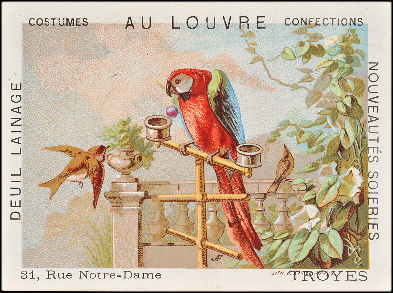 carte réclame chromo Paris 1878-1890 1995.1.1611.1 Photo