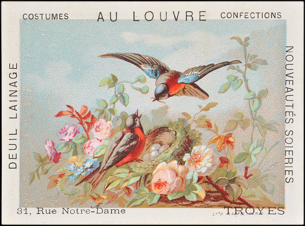 carte réclame chromo Paris 1878-1890 1995.1.1611.12 Photo