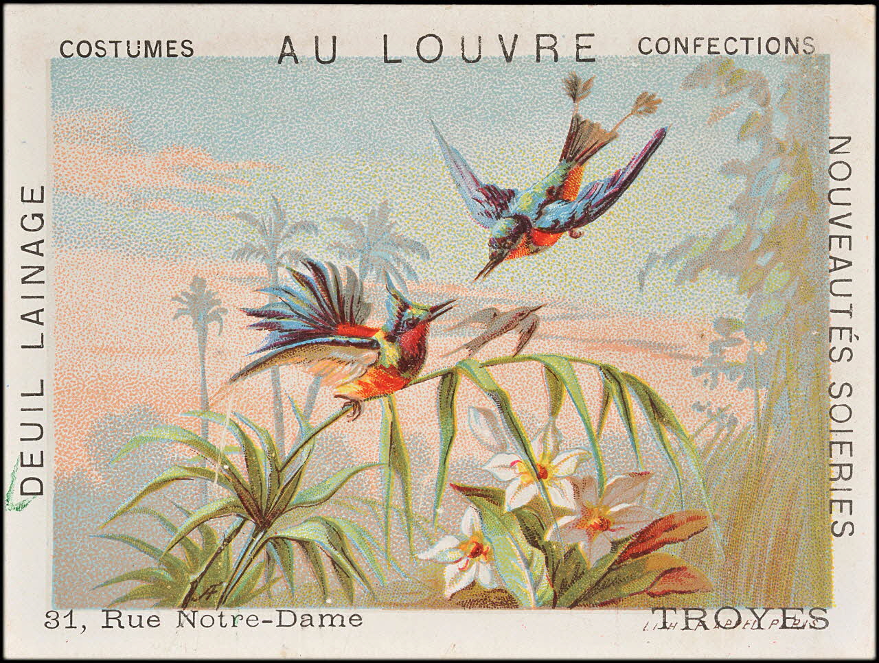 carte réclame chromo Paris 1878-1890 1995.1.1611.2 Photo