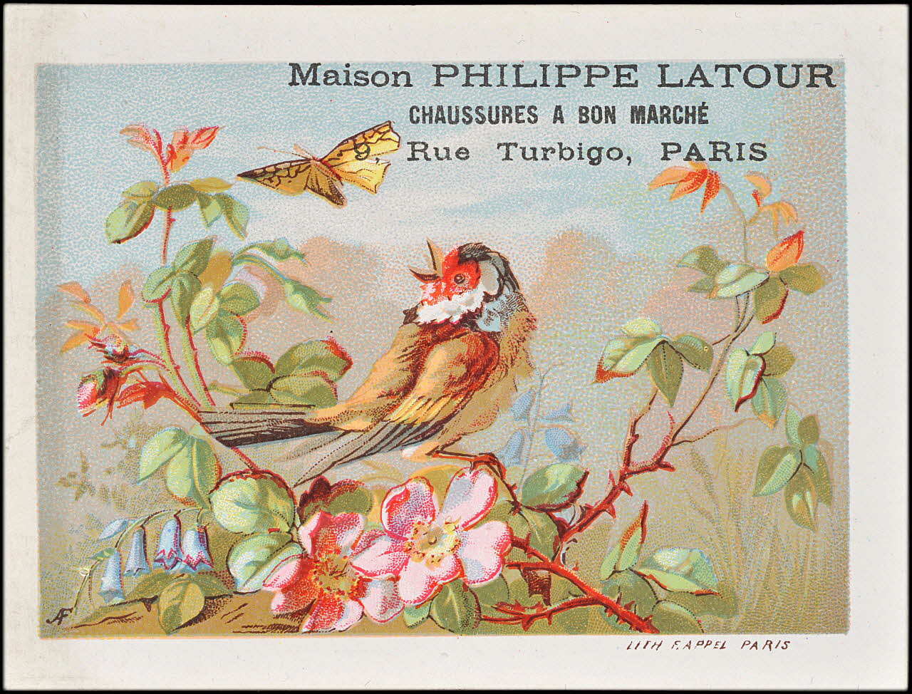Parrot et Cie successeur carte réclame chromo Paris 1878-1890 1995.1.1611.3 Photo