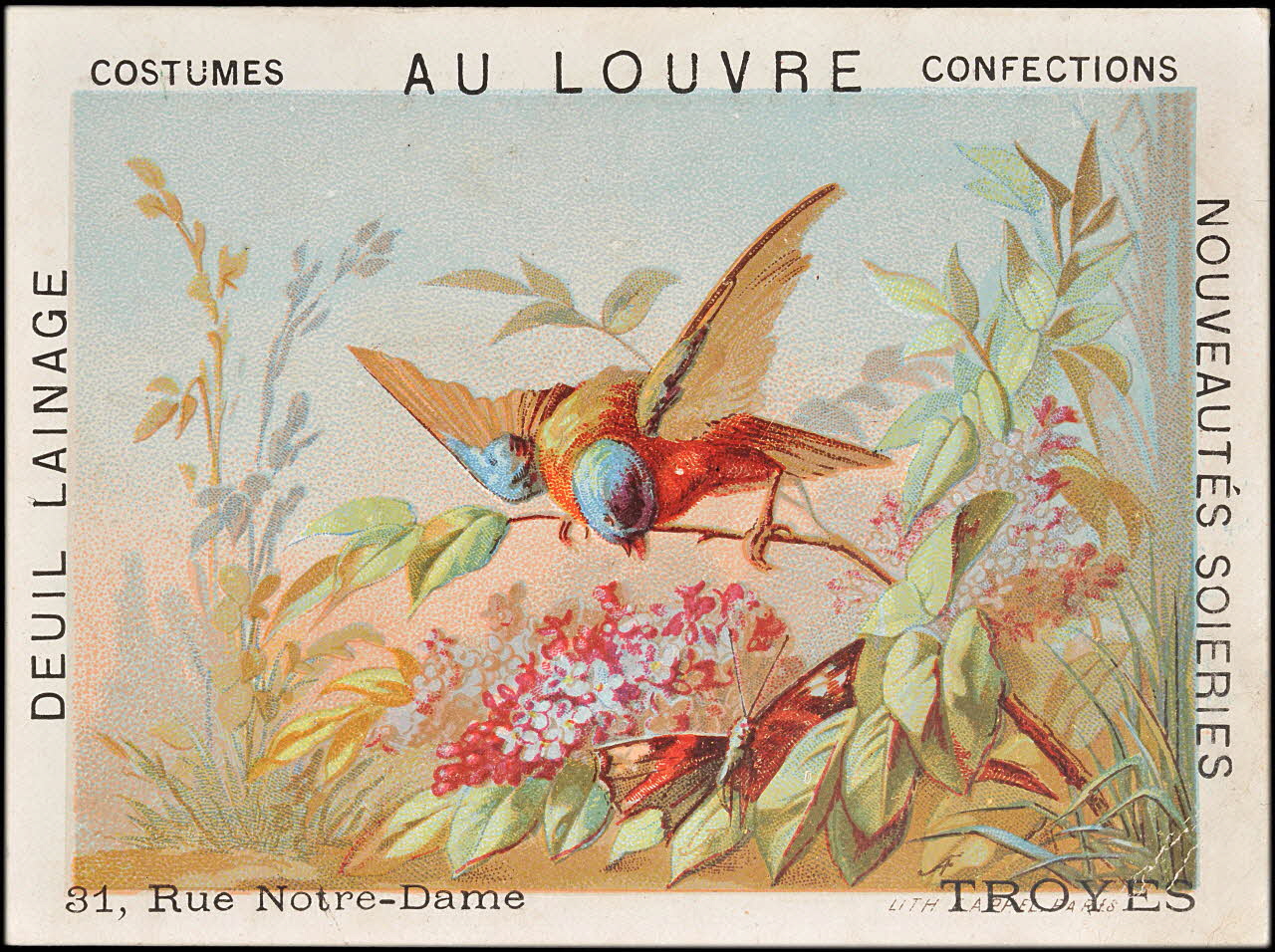 carte réclame chromo Paris 1878-1890 1995.1.1611.4 Photo