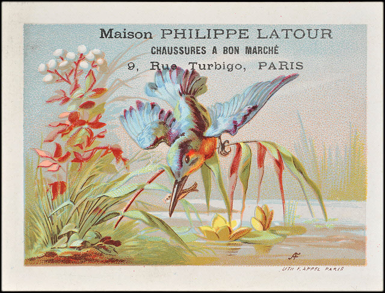 Parrot et Cie successeur carte réclame chromo Paris 1878-1890 1995.1.1611.9 Photo