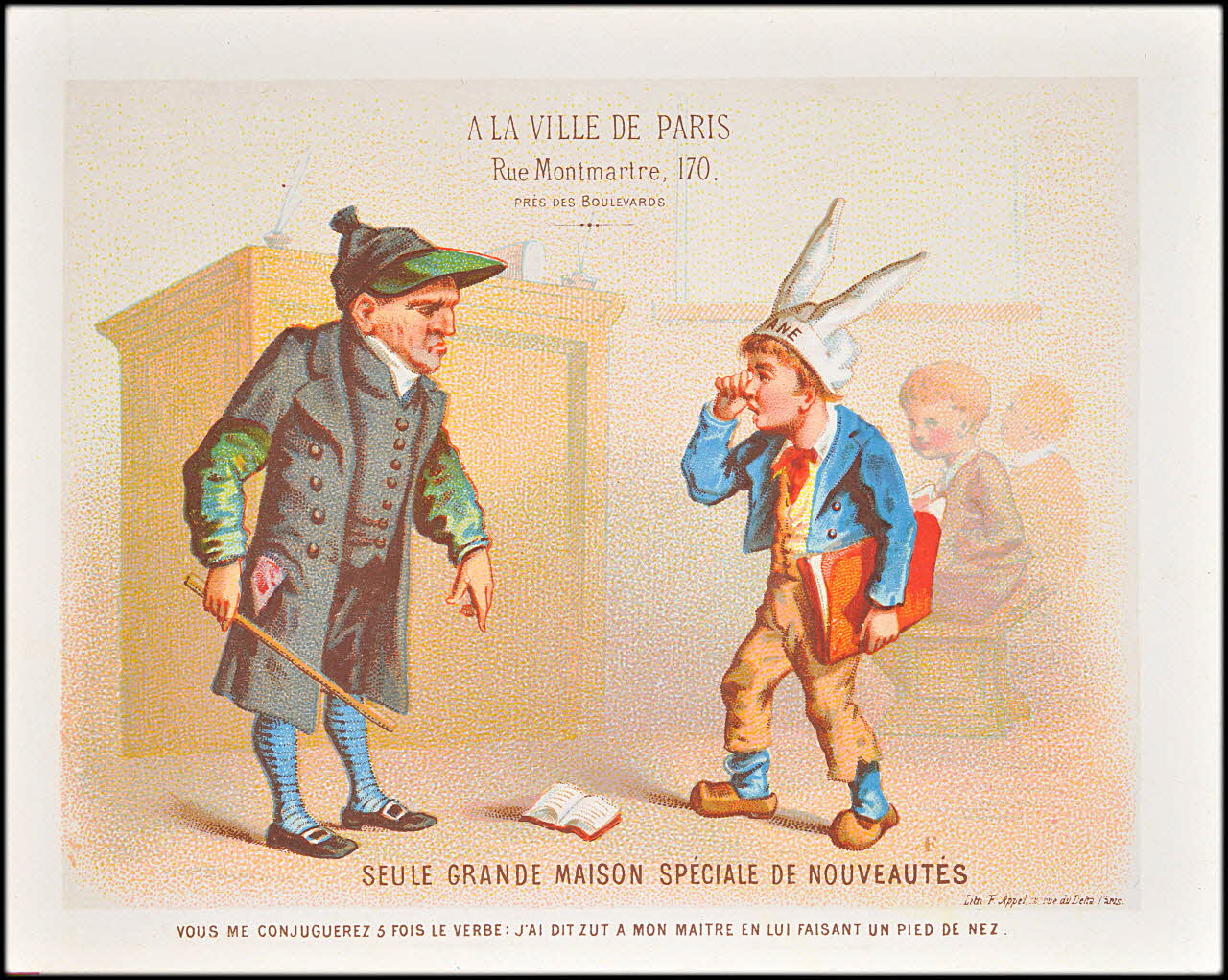 carte réclame chromo Paris 1875-1886 1995.1.2213.6 Photo