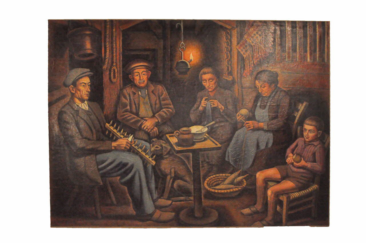Jean Amblard tableau Veillée à Rochefort-Montagne France 1949 1963.165.1 Photo Mucem