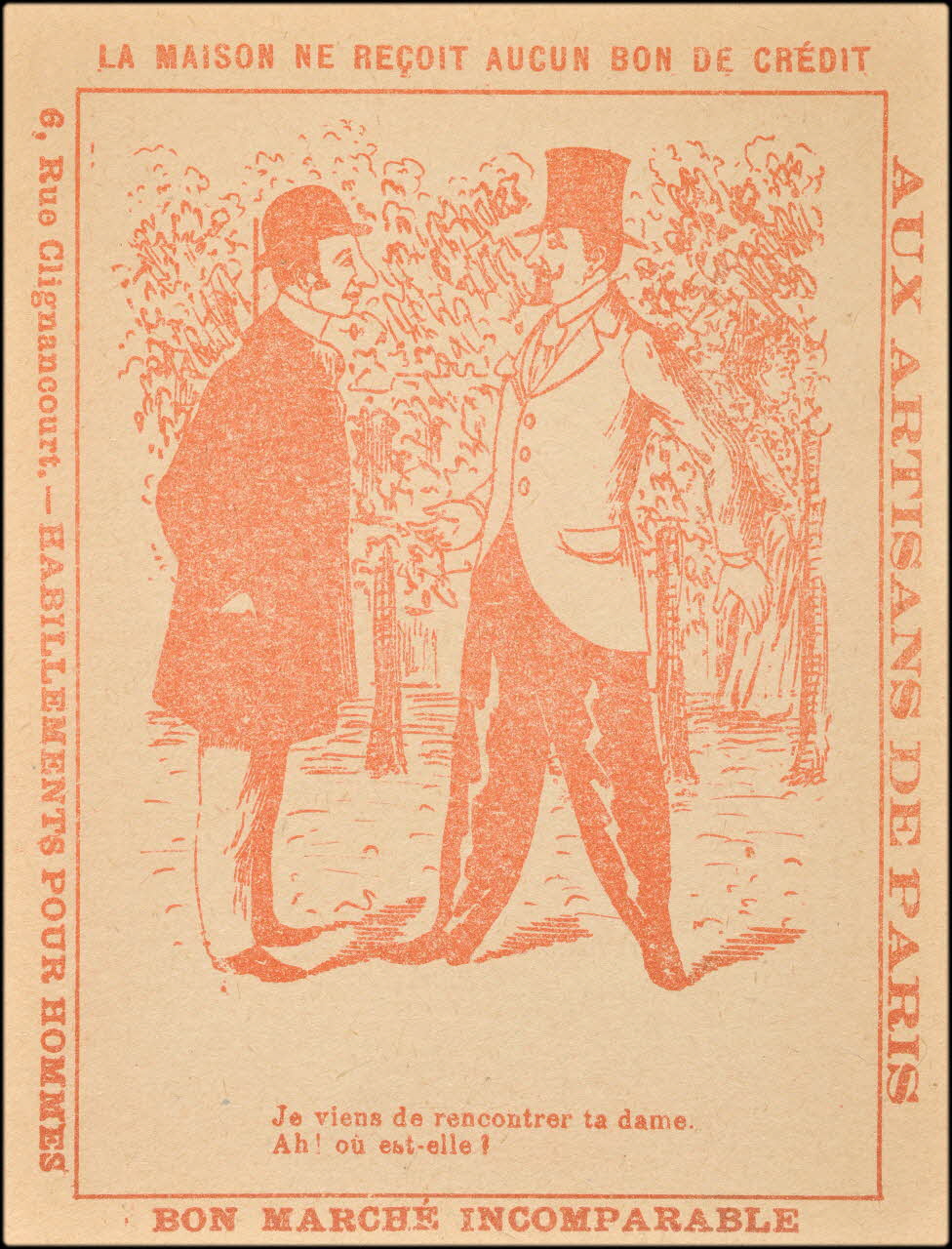 Sénécaut ; Lis E. carte réclame chromo Paris 1900 1995.1.2795.4 Photo